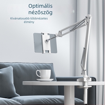 ZX02 Telefon- és tabletátartó forgó karos cantileverrel – ágy melletti vagy asztali használatra, kettős használat, szénacélból