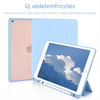 Átlátszó védőtok iPad Pro 10.5/10.2 készülékhez, tolltartóval, teljes védelem, ütésálló