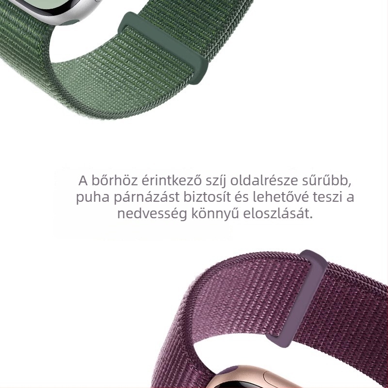 Nylon loop szíj Apple Watch-hoz, sportos stílus, mágneses csattal, kompatibilis S9/S8 modellikkel