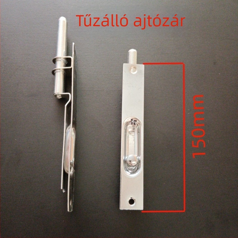 Rejtett ajtózár mechanizmus biztonsági és tűzvédelmi ajtókhoz, rozsdamentes acélból, modell 31, nehéz csap, világos felület, modern minimalista stílus