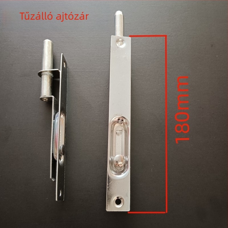 Rejtett ajtózár mechanizmus biztonsági és tűzvédelmi ajtókhoz, rozsdamentes acélból, modell 31, nehéz csap, világos felület, modern minimalista stílus
