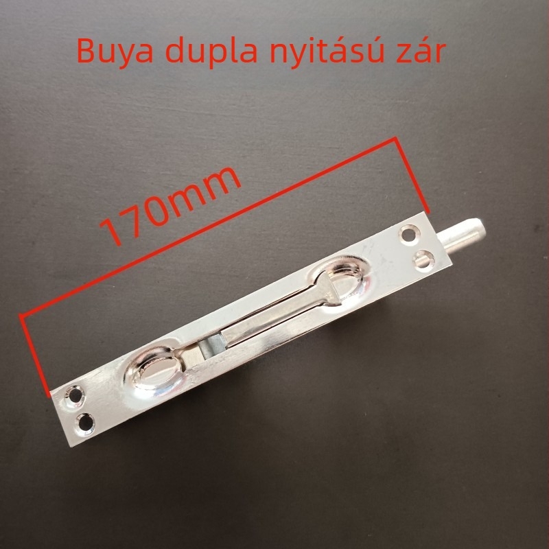 Rejtett ajtózár mechanizmus biztonsági és tűzvédelmi ajtókhoz, rozsdamentes acélból, modell 31, nehéz csap, világos felület, modern minimalista stílus