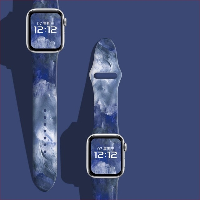 Morandi mintájú szilikon Apple Watch szíj, 24 mm, 20 g, Apple Watch-kompatibilis, 2022-es kiadás