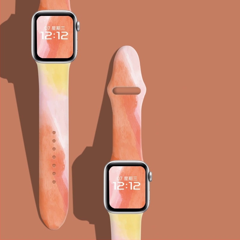 Morandi mintájú szilikon Apple Watch szíj, 24 mm, 20 g, Apple Watch-kompatibilis, 2022-es kiadás