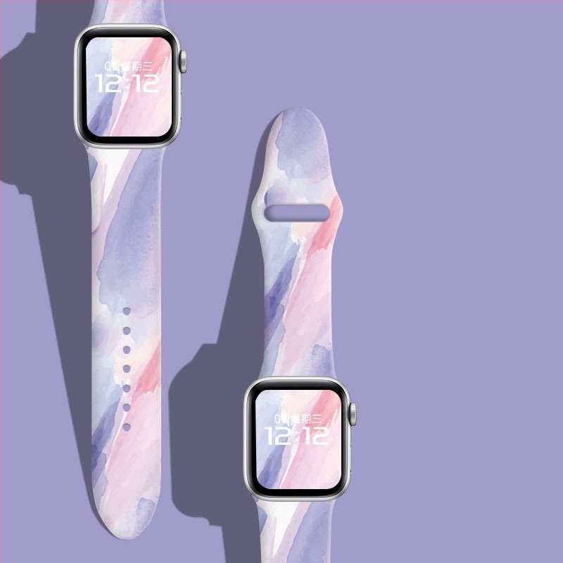 Morandi mintájú szilikon Apple Watch szíj, 24 mm, 20 g, Apple Watch-kompatibilis, 2022-es kiadás
