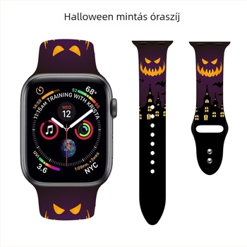 Nyomtatott szilikon szíj Apple Watch Series 8-hoz, 22 mm, színes dizájn
