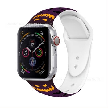 Nyomtatott szilikon szíj Apple Watch Series 8-hoz, 22 mm, színes dizájn