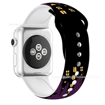 Nyomtatott szilikon szíj Apple Watch Series 8-hoz, 22 mm, színes dizájn