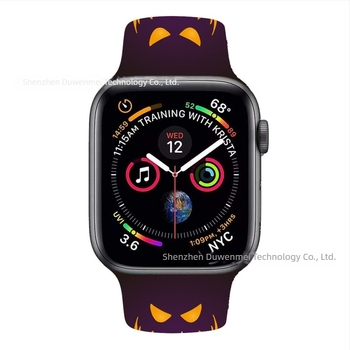 Nyomtatott szilikon szíj Apple Watch Series 8-hoz, 22 mm, színes dizájn