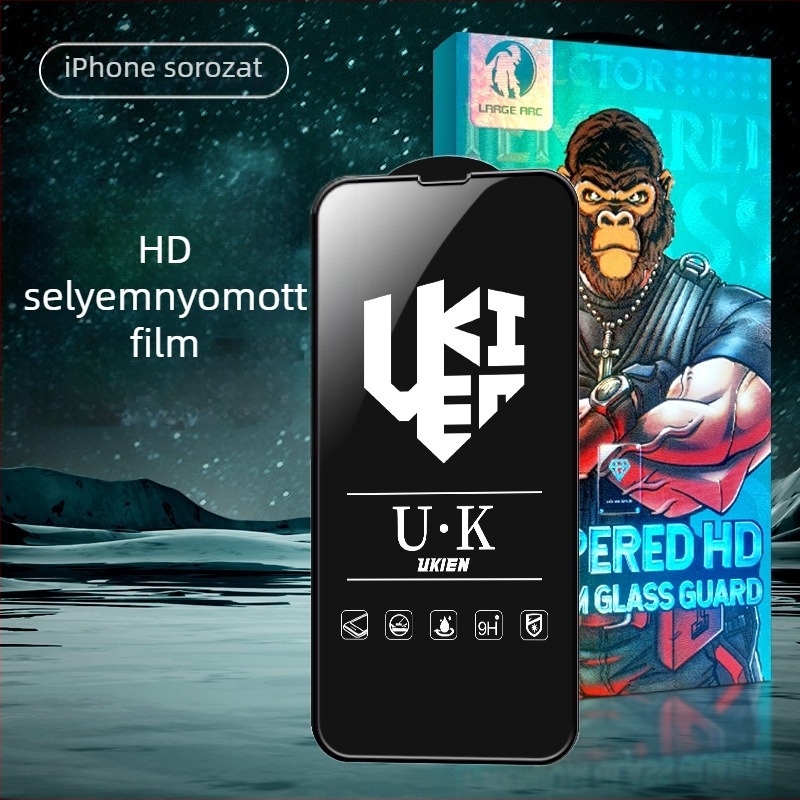 iPhone 14 Pro Max elülső edzett üveg kijelzővédő – HD, teljes kijelző, ütésálló