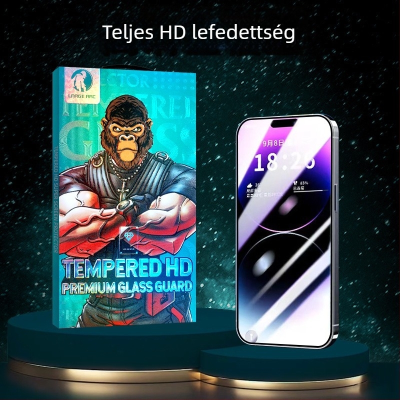 iPhone 14 Pro Max elülső edzett üveg kijelzővédő – HD, teljes kijelző, ütésálló