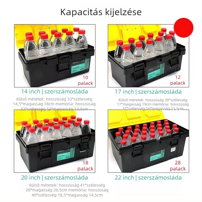 Elecall Hordozható szerszámosláda, háromrétegű kivitel, Tool Box sorozat, opció privát márka