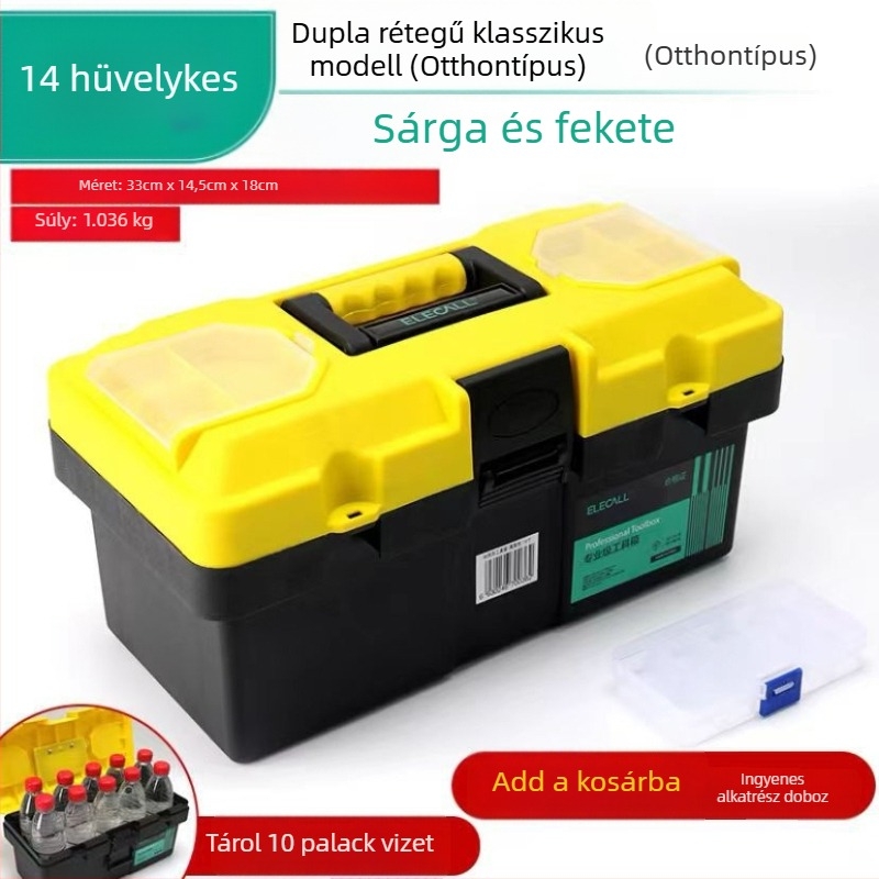 Elecall Hordozható szerszámosláda, háromrétegű kivitel, Tool Box sorozat, opció privát márka