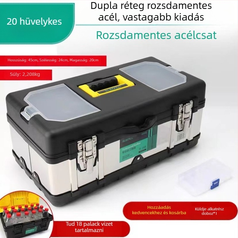 Elecall Hordozható szerszámosláda, háromrétegű kivitel, Tool Box sorozat, opció privát márka