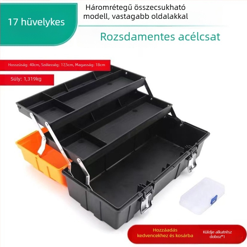 Elecall Hordozható szerszámosláda, háromrétegű kivitel, Tool Box sorozat, opció privát márka