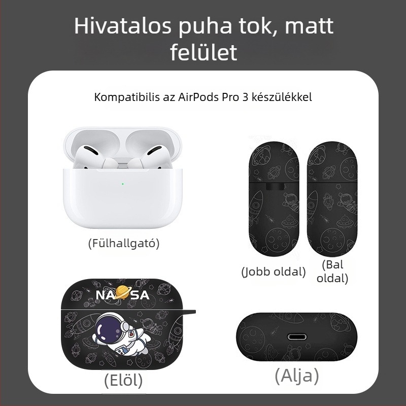 TPU védőtok Apple AirPods Pro 3. generáció (2025) és AirPods 4. generáció számára