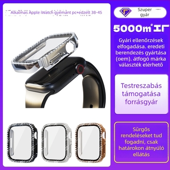 Apple Watch Series 7 tok egyréteg gyémántokkal, PC edzett fóliával
