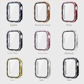 Apple Watch Series 7 tok egyréteg gyémántokkal, PC edzett fóliával