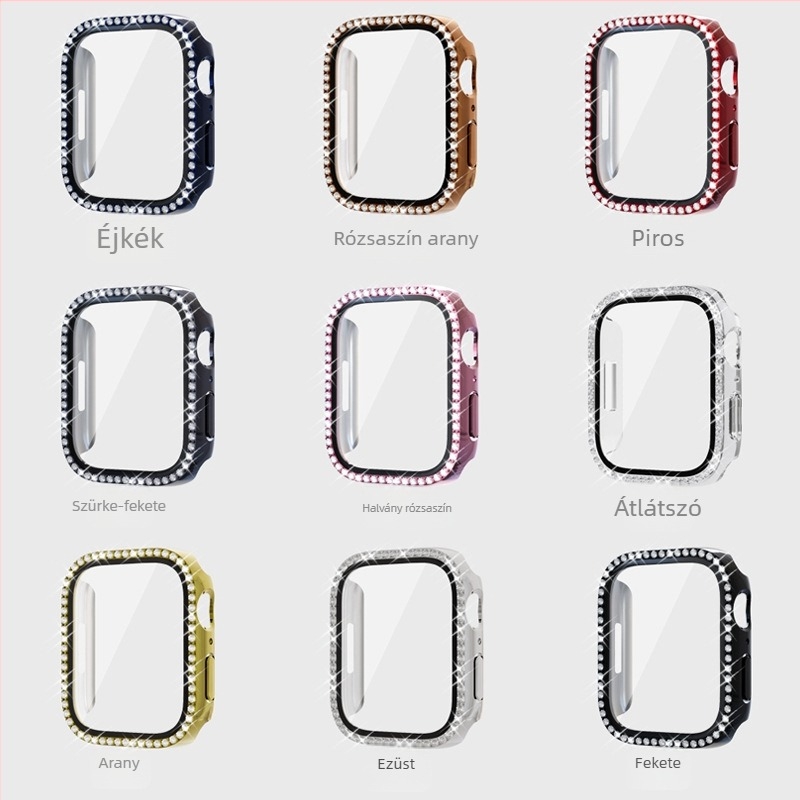 Apple Watch Series 7 tok egyréteg gyémántokkal, PC edzett fóliával