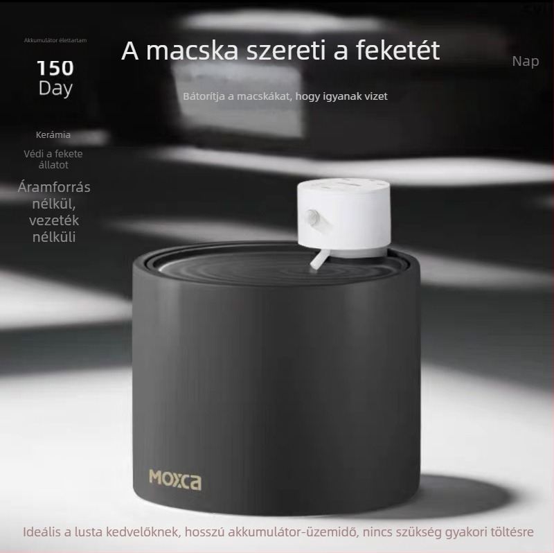 Háziállatok automata vízadagolója, kerámia tartály, újratölthető vezeték nélküli modell, leválasztható kialakítás, állandó hőmérsékletű folyó víz