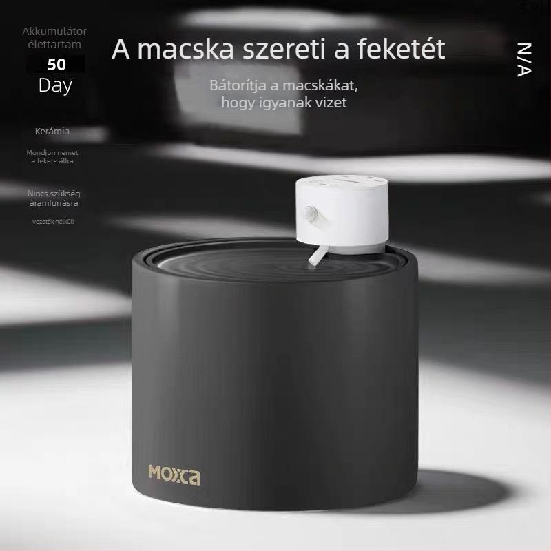 Háziállatok automata vízadagolója, kerámia tartály, újratölthető vezeték nélküli modell, leválasztható kialakítás, állandó hőmérsékletű folyó víz