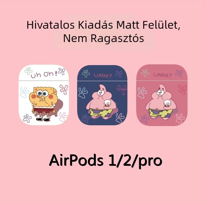 TPU tok AirPods Pro 2-höz SpongeBob-dizájn, teljes védelem