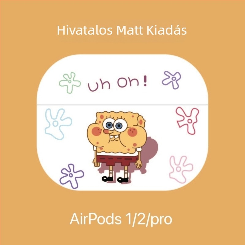 TPU tok AirPods Pro 2-höz SpongeBob-dizájn, teljes védelem