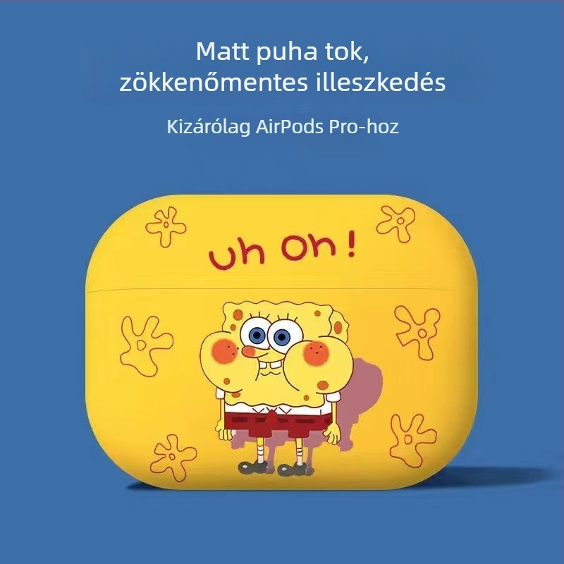 TPU tok AirPods Pro 2-höz SpongeBob-dizájn, teljes védelem