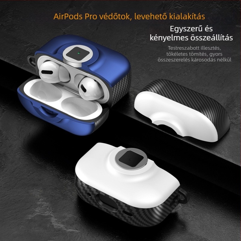 AirPods Pro 2 védőtok kreatív kapcsolózárakkal - TPU anyag, gravírozás, domborítás, testre szabható