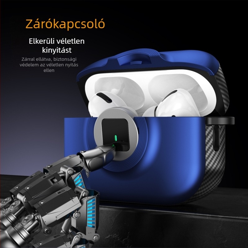 AirPods Pro 2 védőtok kreatív kapcsolózárakkal - TPU anyag, gravírozás, domborítás, testre szabható