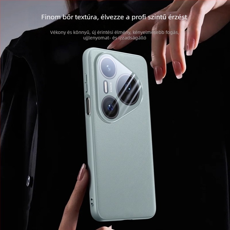Új modell Huawei Pura80-hoz — egyoldalas műbőr tok, ultra vékony, ütésálló védelem, luxus megjelenés 80Pro+