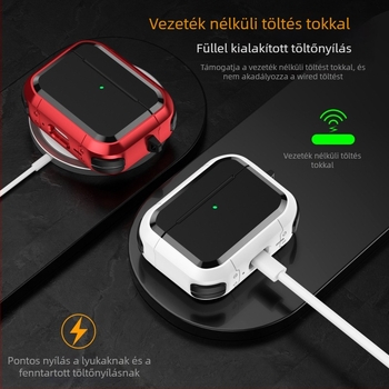 Cool Kid AirPods tok, TPU + PC, hordozható puha héj, Apple-kompatibilis