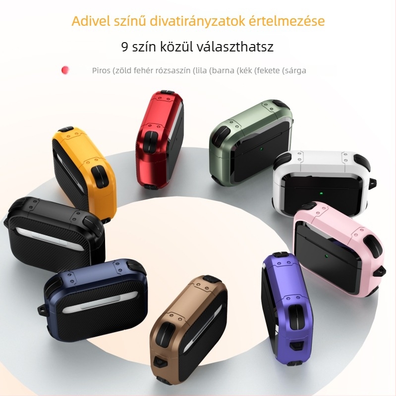 Cool Kid AirPods tok, TPU + PC, hordozható puha héj, Apple-kompatibilis