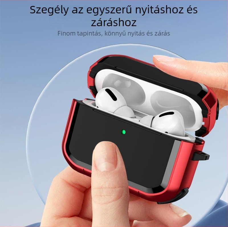 Cool Kid AirPods tok, TPU + PC, hordozható puha héj, Apple-kompatibilis
