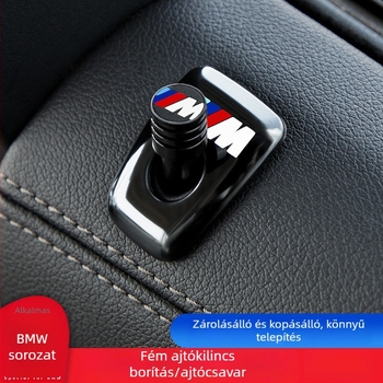 Fém ajtózár gombvédő BMW-hez — kompatibilis a 3-as, 5-ös sorozattal, X3, X5, X1 modellekhez, nyomtatott logóval