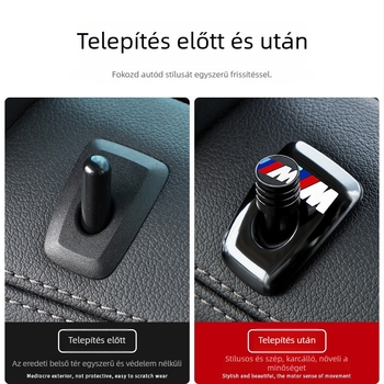Fém ajtózár gombvédő BMW-hez — kompatibilis a 3-as, 5-ös sorozattal, X3, X5, X1 modellekhez, nyomtatott logóval