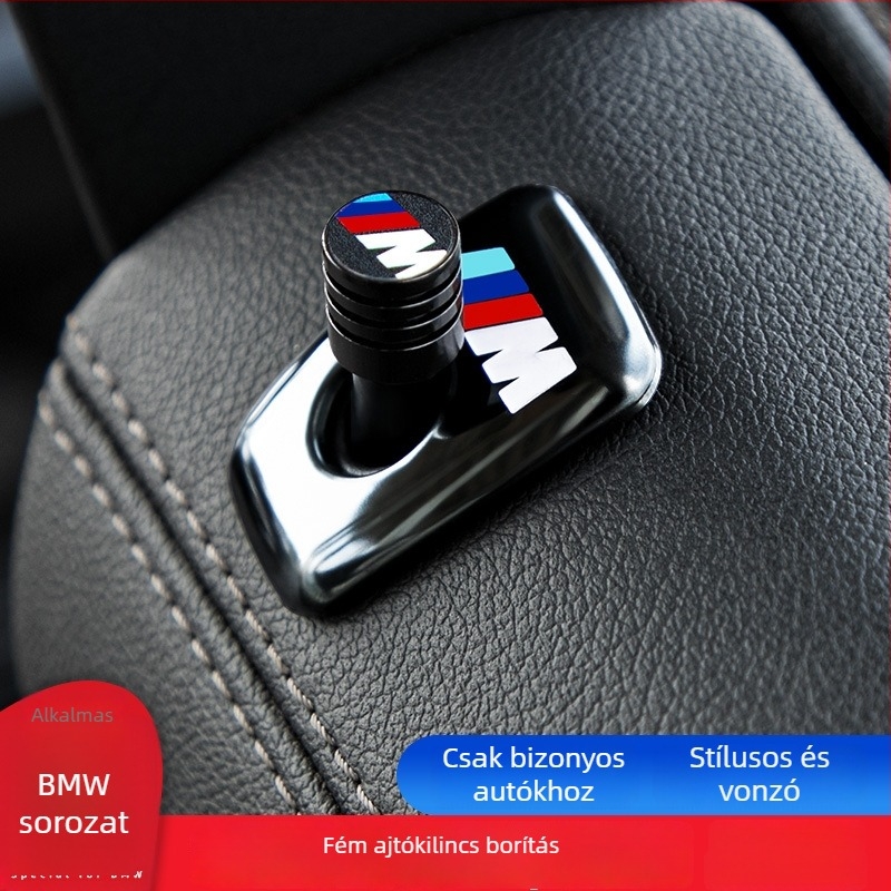 Fém ajtózár gombvédő BMW-hez — kompatibilis a 3-as, 5-ös sorozattal, X3, X5, X1 modellekhez, nyomtatott logóval