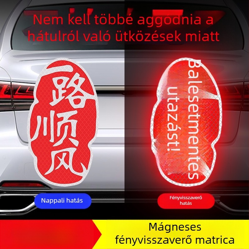 Személyre szabott jókívánságokkal és fényvisszaverő mintával ellátott autótest matricák, mágneses felhelyezés, autókhoz, motorkerékpárokhoz és elektromos járművekhez, karcolásvédelmet nyújt