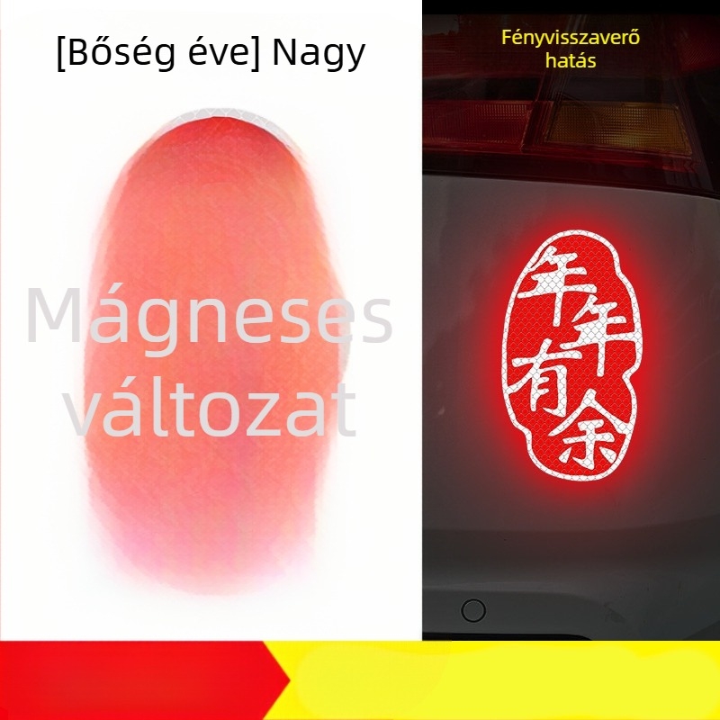 Személyre szabott jókívánságokkal és fényvisszaverő mintával ellátott autótest matricák, mágneses felhelyezés, autókhoz, motorkerékpárokhoz és elektromos járművekhez, karcolásvédelmet nyújt