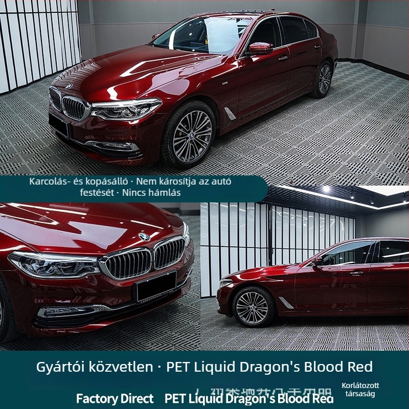 Autó színváltó film – PET anyag, szélesség 1,52 m, vastagság 0,12–0,16 mm, teljes jármű burkolat, testreszabható feldolgozás