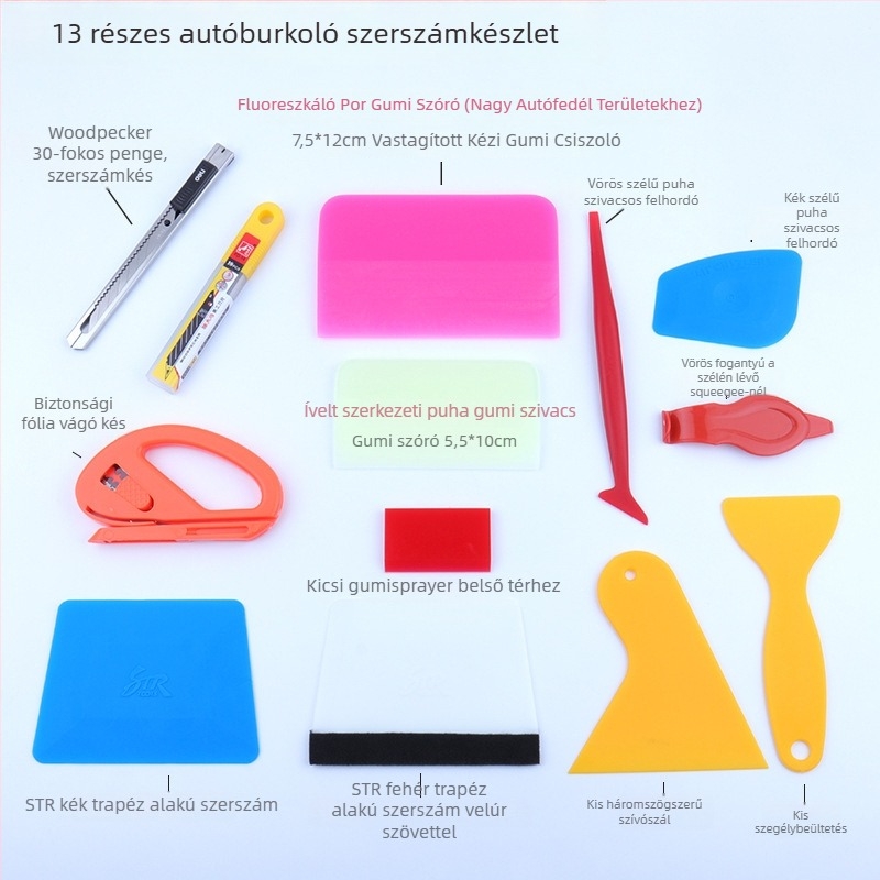 Autóbevonat fólia készlet deerskin wool edge scraper-rel a átlátszó filmhez (PP anyag, STR TOOLS, Car washer)