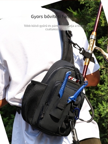 Tengeri horgásztáska – PVC, vízálló, orsó és damil tárolás, orsó tartó