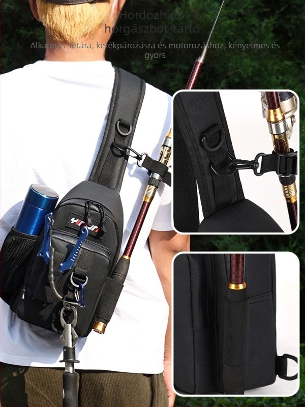 Tengeri horgásztáska – PVC, vízálló, orsó és damil tárolás, orsó tartó