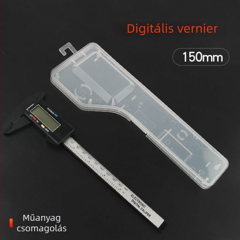 Digitális tolómérő háztartási használatra, digitális kijelzővel, magas széntartalmú acélból