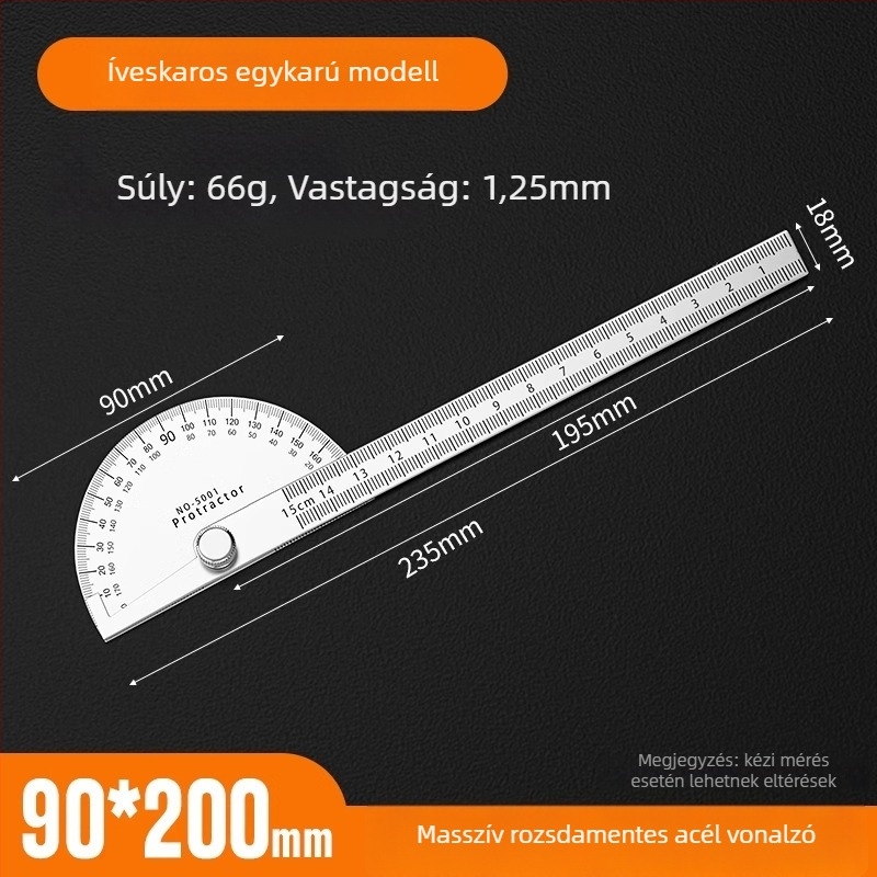 Neck Strength Rozsdamentes acél, nagy pontosságú szögmérő, többfunkciós szögmérő faipari és ipari felhasználásra