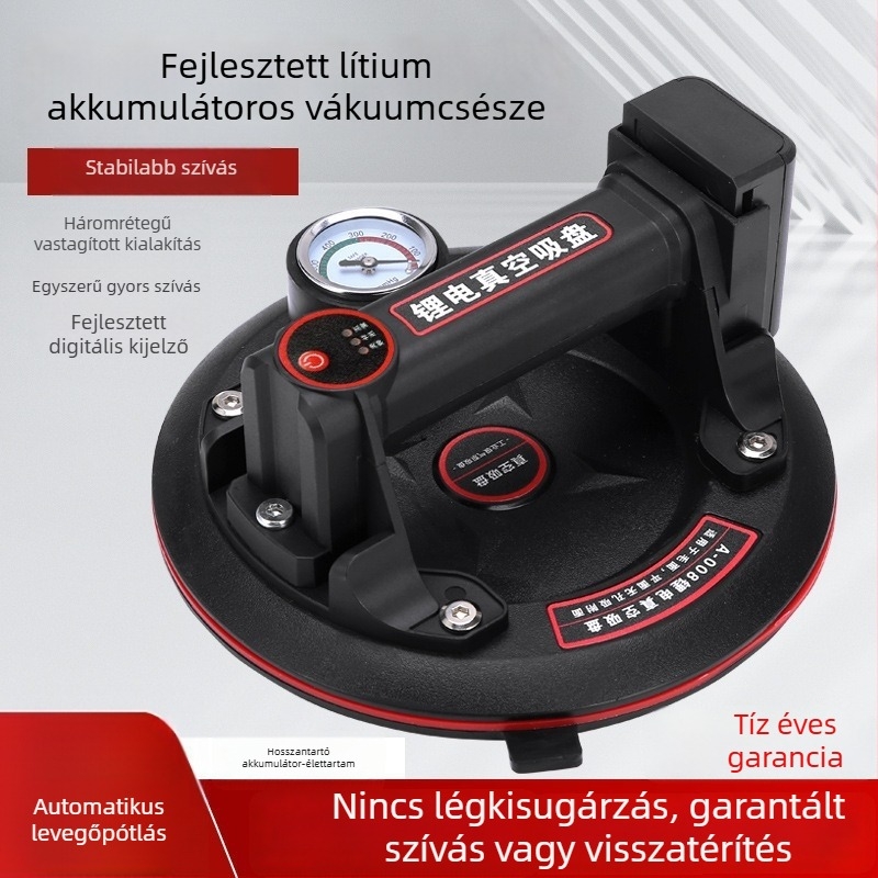Kézi és elektromos vákuumos emelőkar Li‑ion akkumulátorral, automatikus levegőpótlással, üveg és csempe szállításához
