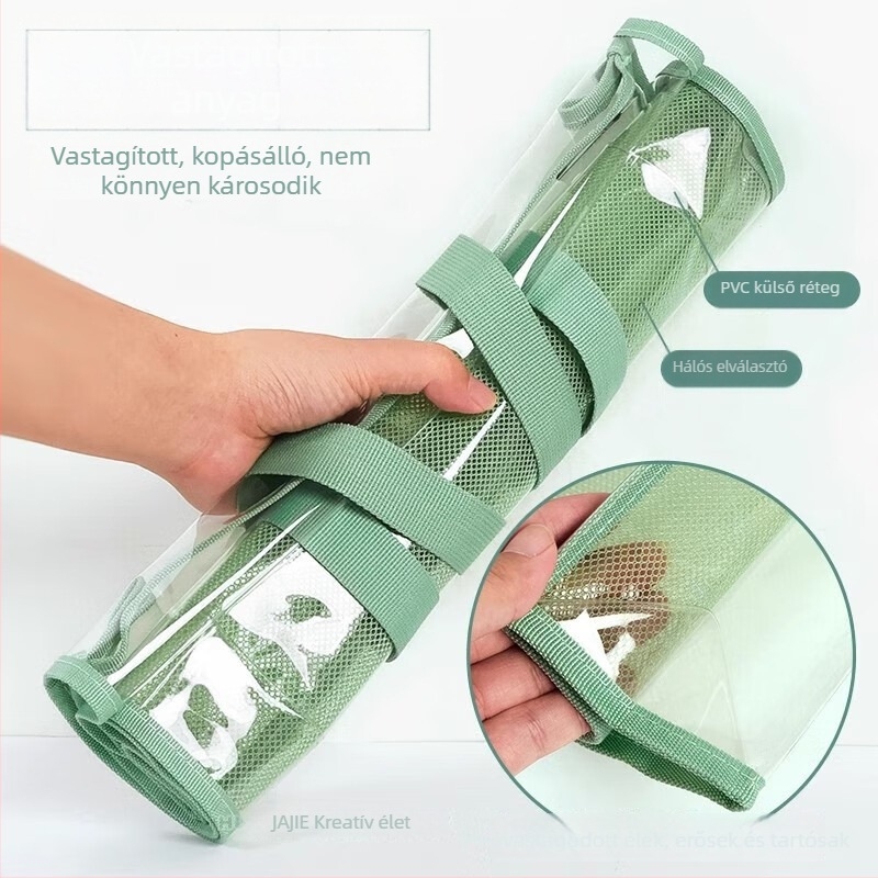 PVC vízálló kézitáska-stílusú tároló táska könyvekhez és magazinokhoz, többfunkciós dokumentumtartó vizsgákhoz