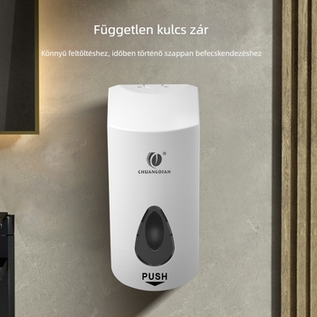 Fali habszappan adagoló – kézi működtetés, fúrás nélküli telepítés, ABS, 480 g