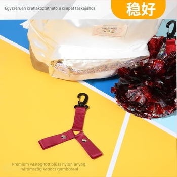 Pom Pom akasztó kapoccsal — Nylon szalag hátizsákomhoz