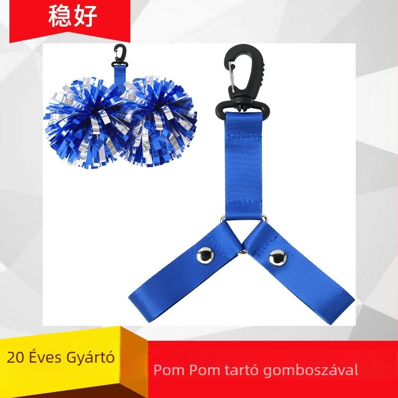 Pom Pom akasztó kapoccsal — Nylon szalag hátizsákomhoz